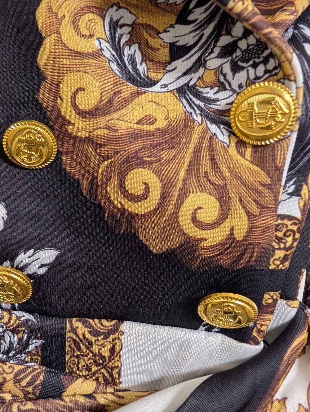 SUZY SHIER BAROQUE PRINT SLEEVELESS BELTED SHEATH DRESS SIZE MEDIUM - Picture 6 of 7